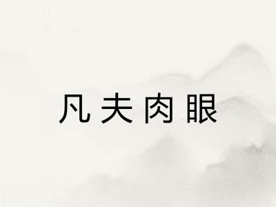 凡夫肉眼