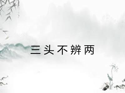 三头不辨两