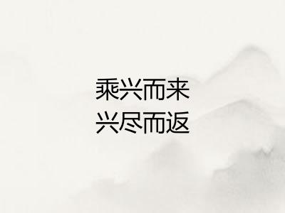 乘兴而来兴尽而返