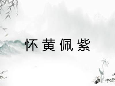 怀黄佩紫