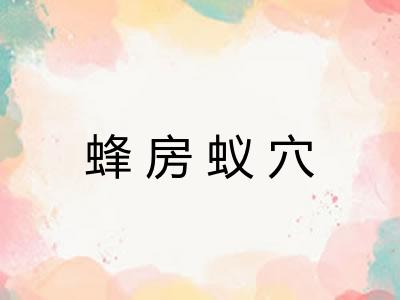 蜂房蚁穴