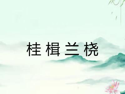 桂楫兰桡