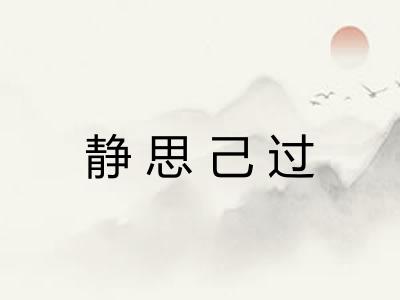 静思己过