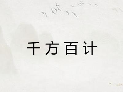 千方百计