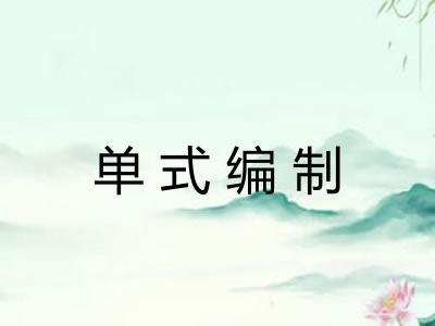 单式编制