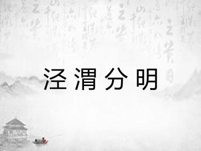 泾渭分明