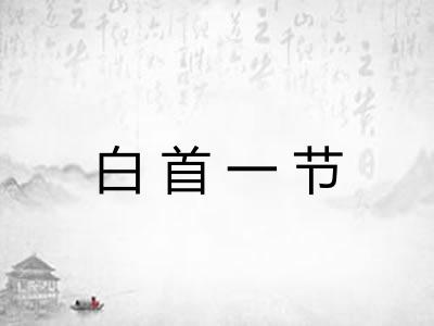 白首一节