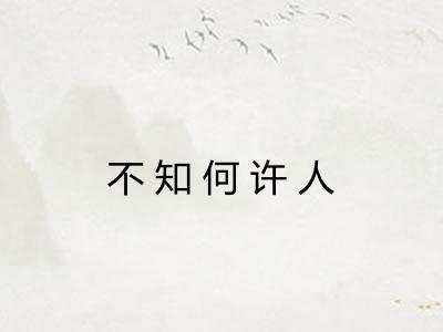 不知何许人