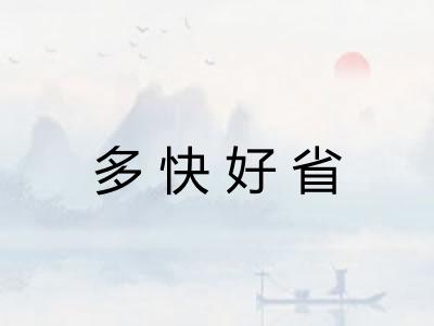 多快好省