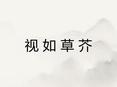 视如草芥