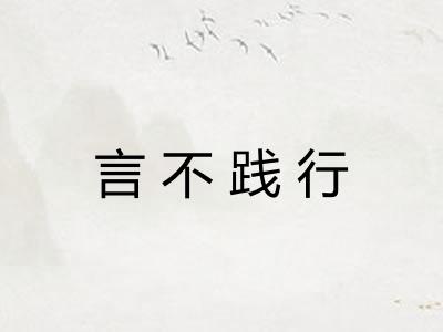 言不践行