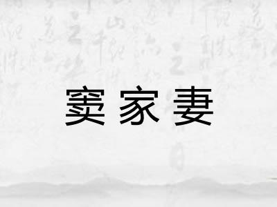 窦家妻