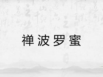 禅波罗蜜