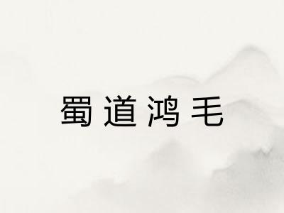 蜀道鸿毛