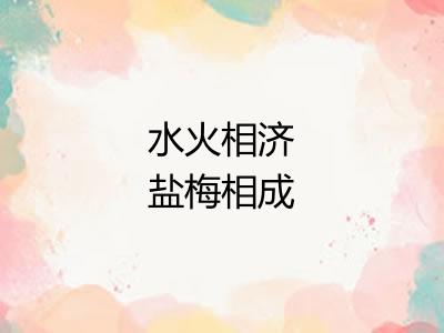 水火相济盐梅相成