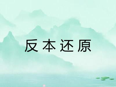 反本还原