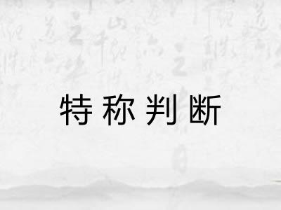 特称判断
