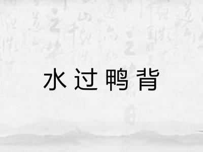 水过鸭背