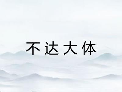 不达大体