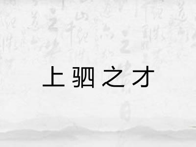上驷之才