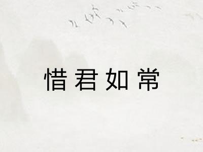 惜君如常