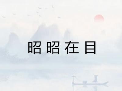 昭昭在目