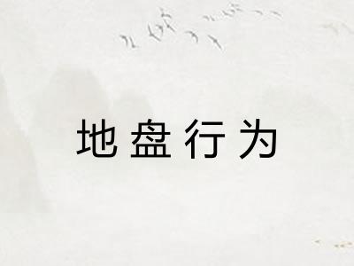 地盘行为