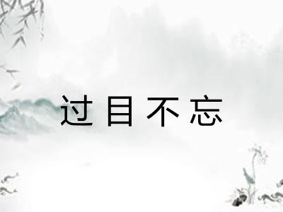 过目不忘