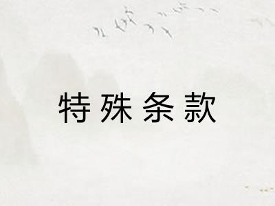 特殊条款