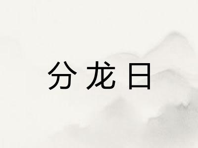 分龙日