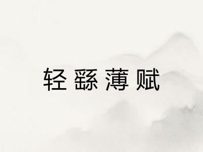 轻繇薄赋
