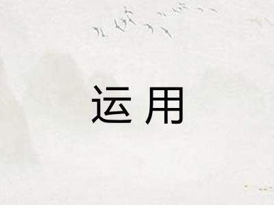 运用