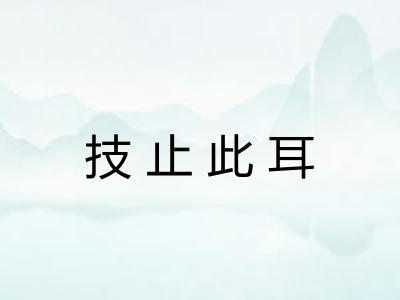技止此耳