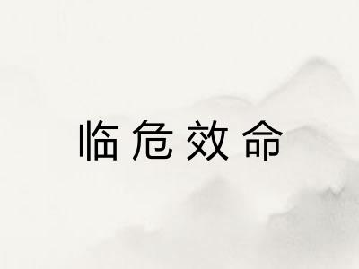 临危效命
