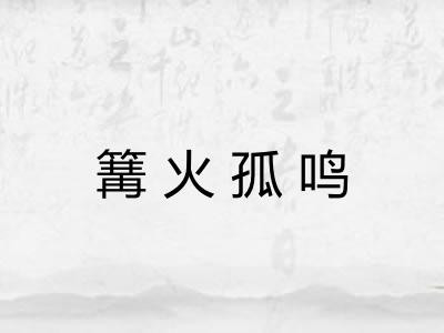 篝火孤鸣