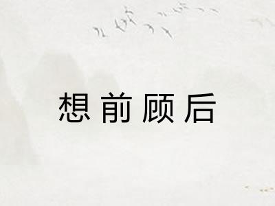 想前顾后