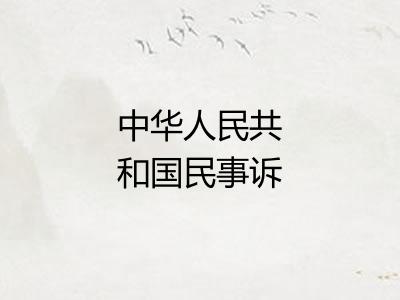 中华人民共和国民事诉讼法