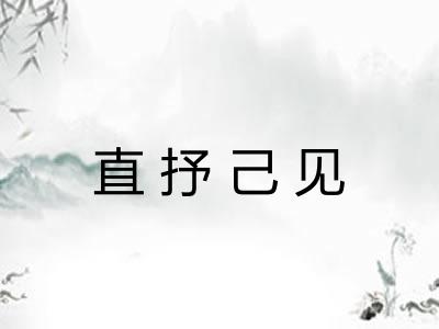 直抒己见