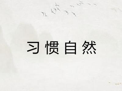 习惯自然