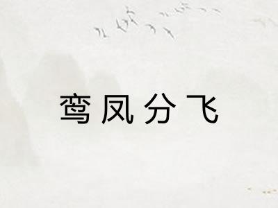 鸾凤分飞