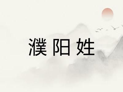 濮阳姓