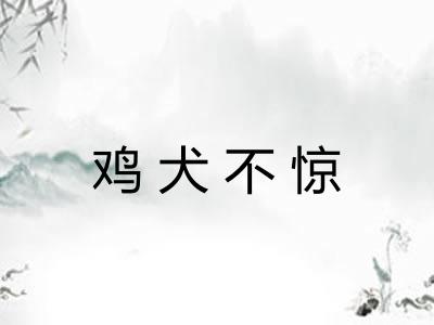鸡犬不惊