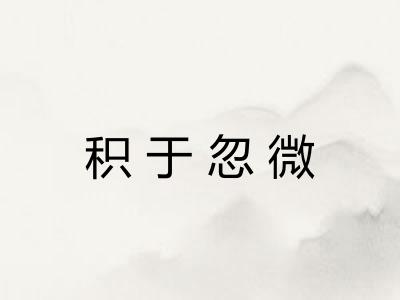 积于忽微