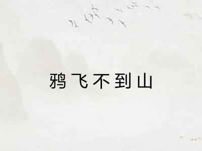 鸦飞不到山