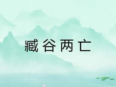 臧谷两亡