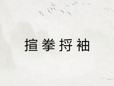 揎拳捋袖