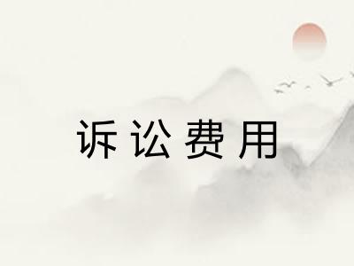 诉讼费用