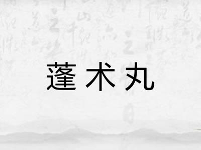蓬术丸