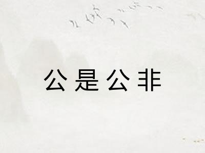 公是公非