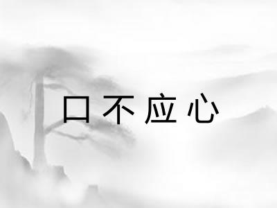 口不应心